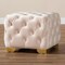 Baxton Studio Avara Beige Velvet Upholstered Gold Finished Button Tufted Ottoman 153-9374 - alternate 3